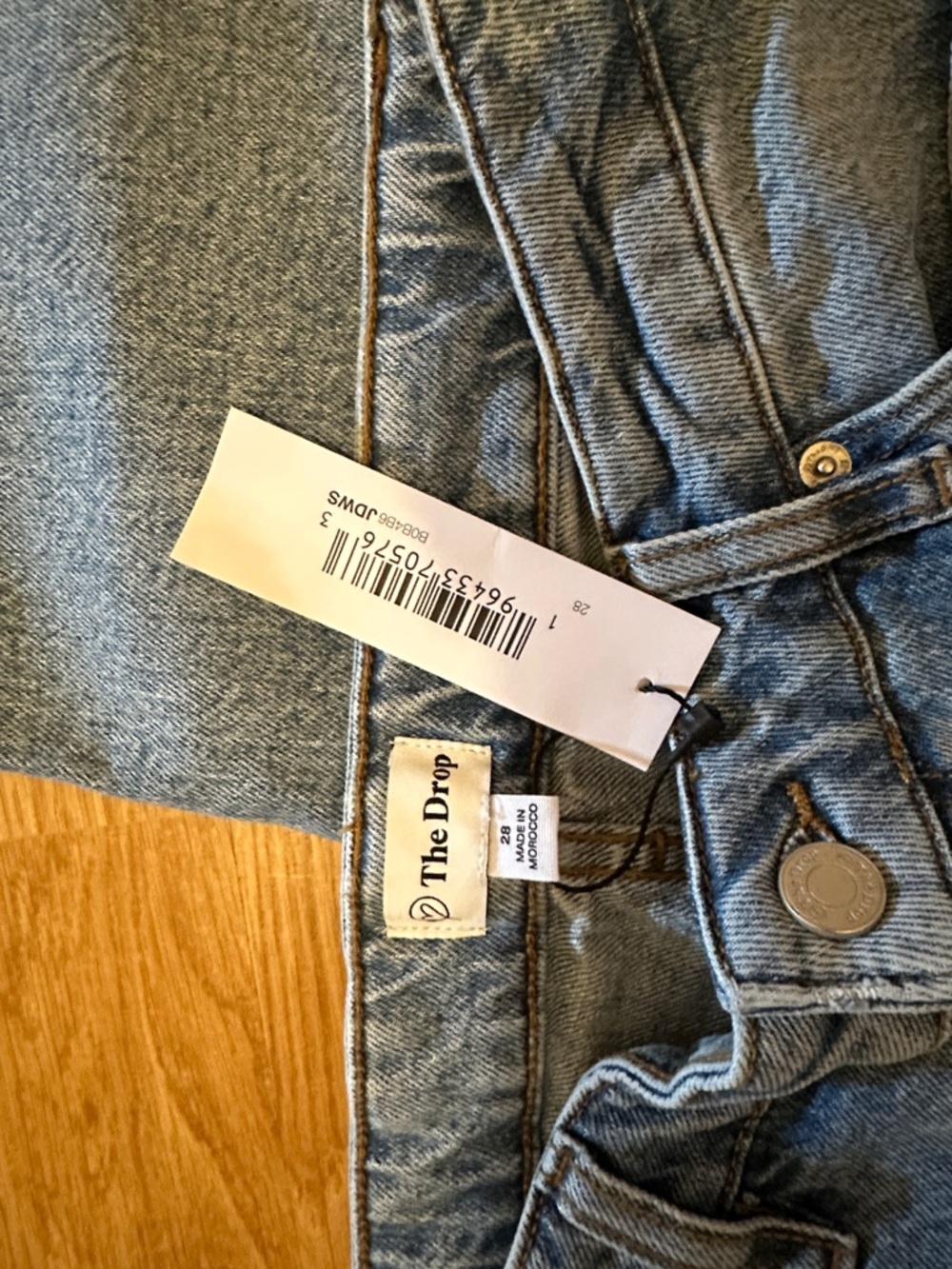 The Drop Women's Straight Leg Jeans in Light Blue Denim